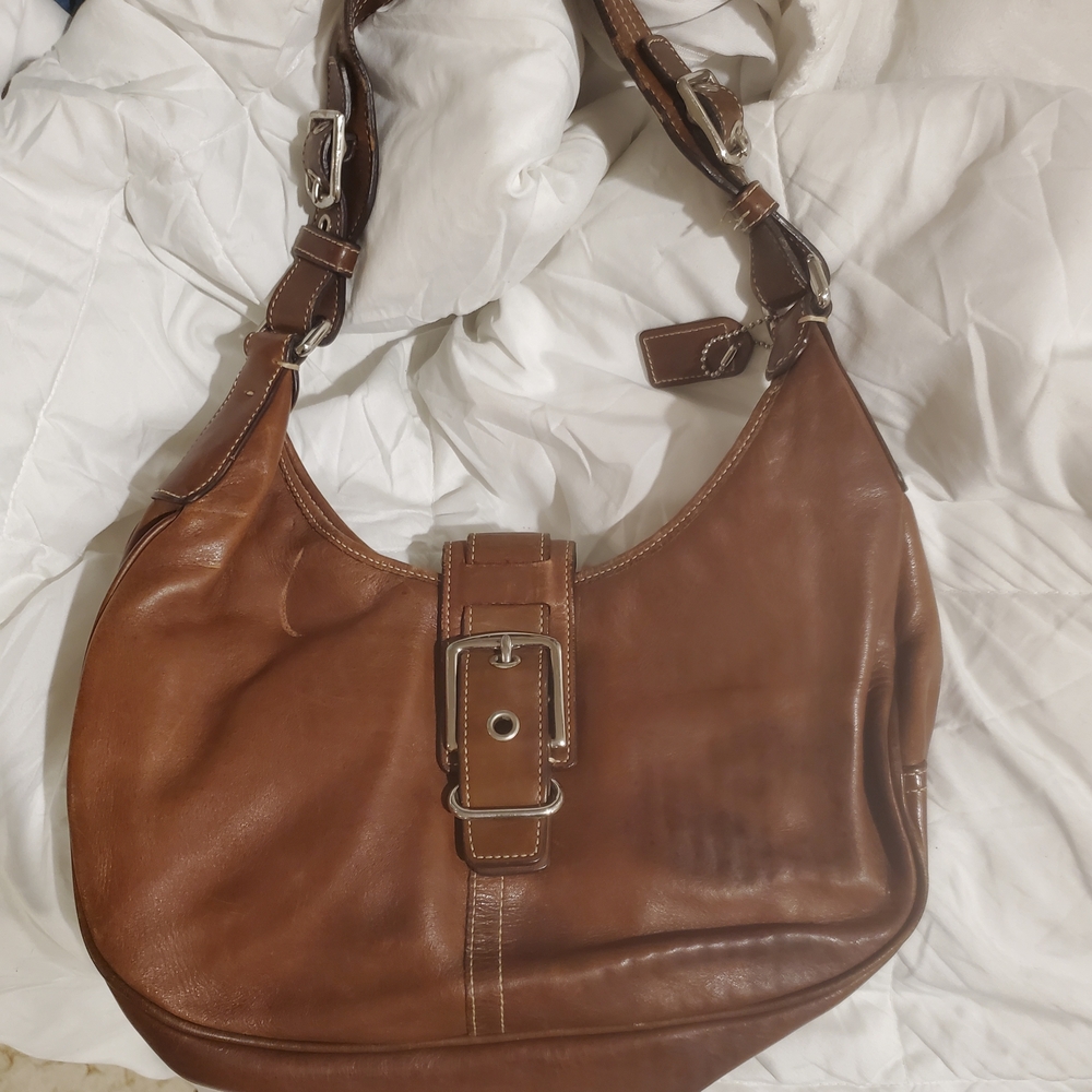 Vintage Coach Hampton Hobo Leather Shoulder Bag